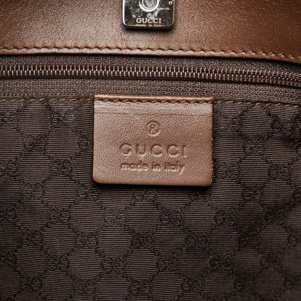 グッチ シェリー トートバッグ ハンドバッグ 73983 ブラウン ベージュ レザー レディース GUCCI 【中古】