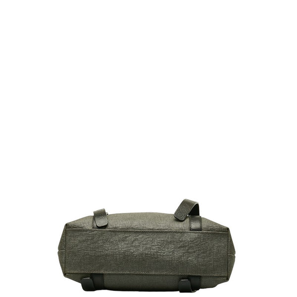 サルヴァトーレフェラガモ ガンチーニ ハンドバッグ トートバッグ FZ24 9340 グレー ブラック PVC レザー レディース Salvatore Ferragamo 【中古】