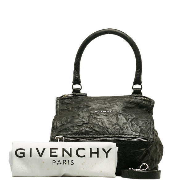 ジバンシー パンドラ スモール シワ加工 ハンドバッグ ショルダーバッグ 2WAY ブラック レザー レディース Givenchy 【中古】