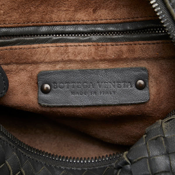 ボッテガヴェネタ イントレチャート ハンドバッグ ショルダーバッグ 2WAY グレー レザー レディース BOTTEGAVENETA 【中古】