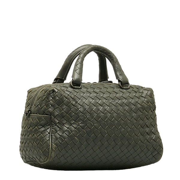 ボッテガヴェネタ イントレチャート ハンドバッグ ショルダーバッグ 2WAY グレー レザー レディース BOTTEGAVENETA 【中古】