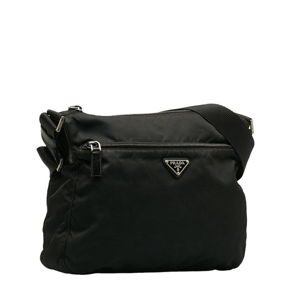 プラダ 斜め掛け ショルダーバッグ ブラック ナイロン レディース PRADA 【中古】