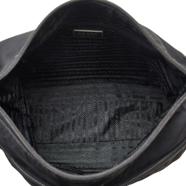 プラダ 斜め掛け ショルダーバッグ ブラック ナイロン レディース PRADA 【中古】