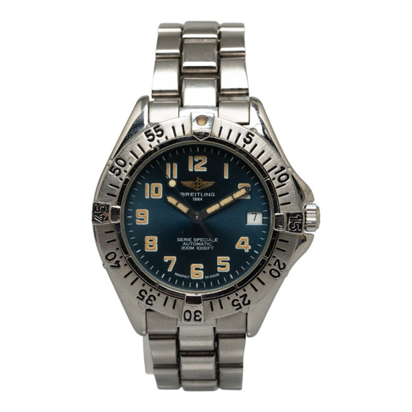 ブライトリング コルト オートマチック 腕時計 A17035 自動巻き ブルー文字盤 ステンレススチール メンズ BREITLING 【中古】