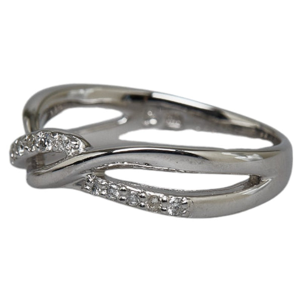 オンワード K10 ゴールド ダイヤ0.11ct 組曲 リング 指輪 レディース ONWARD 11号 【中古】