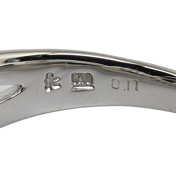 オンワード K10 ゴールド ダイヤ0.11ct 組曲 リング 指輪 レディース ONWARD 11号 【中古】