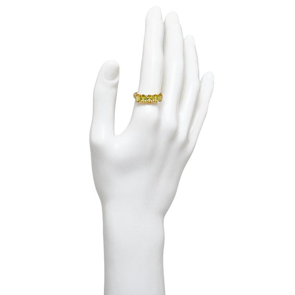 K18YG イエローゴールド ペリドット1.85ct 一文字 リング 指輪 レディース 18号 【中古】