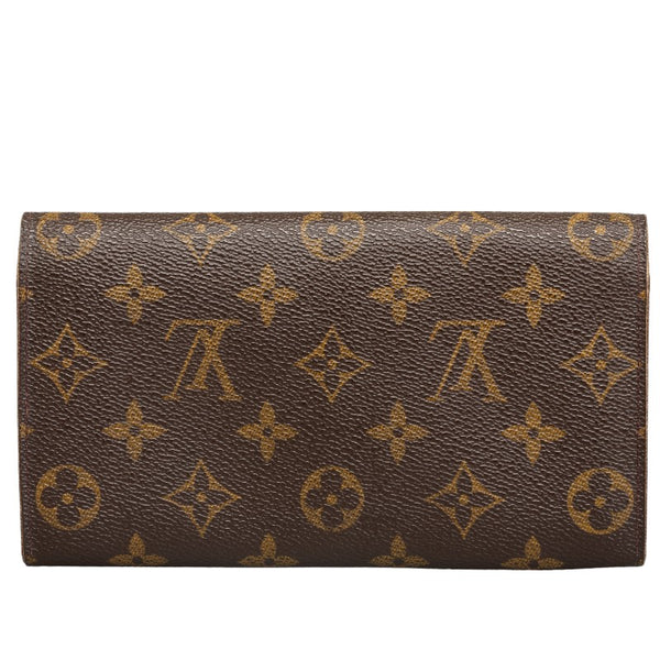 ルイ ヴィトン モノグラム ポルトモネクレディ  長財布 M61725 ブラウン PVC レザー レディース LOUIS VUITTON 【中古】