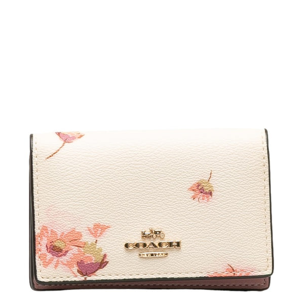 コーチ フローラル フラワー 花 カードケース 名刺入れ 91561 ピンク PVC レザー レディース COACH 【中古】