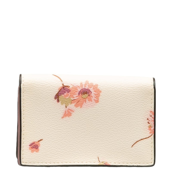 コーチ フローラル フラワー 花 カードケース 名刺入れ 91561 ピンク PVC レザー レディース COACH 【中古】