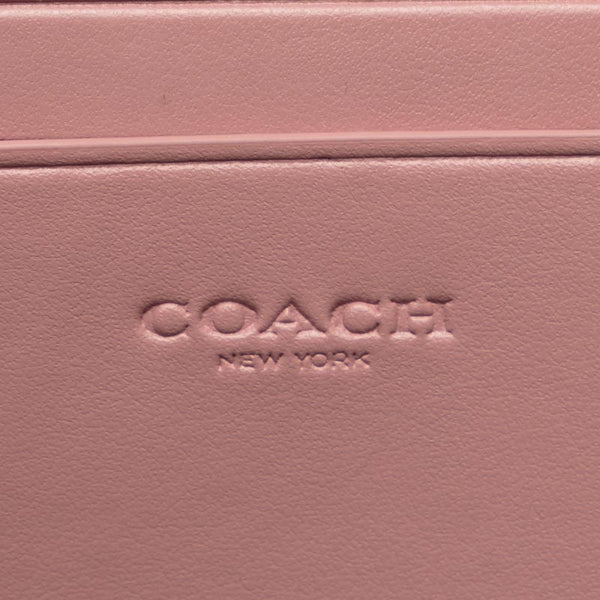コーチ フローラル フラワー 花 カードケース 名刺入れ 91561 ピンク PVC レザー レディース COACH 【中古】
