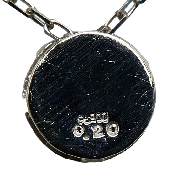 Pt900 プラチナ Pt850 プラチナ ダイヤ0.20ct パヴェ ラウンド ネックレス レディース 【中古】