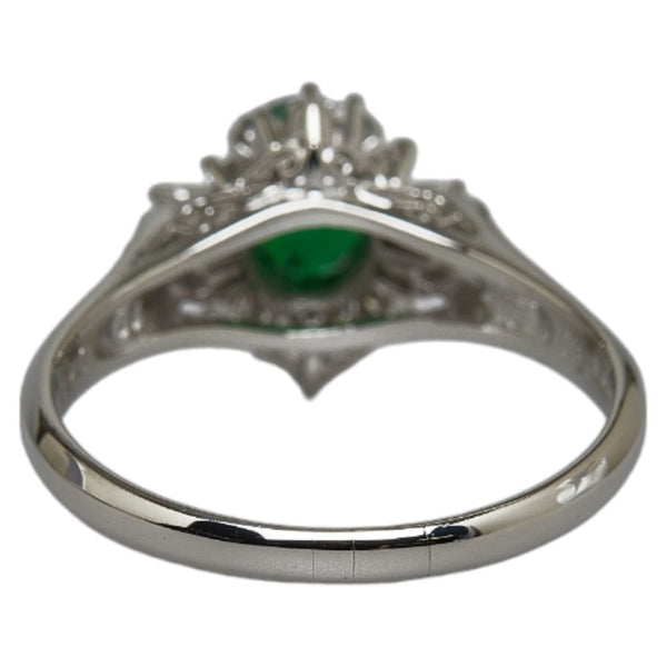 Pt900 プラチナ グリーンガーネット0.97ct ダイヤ0.24ct リング 指輪 レディース 14号 【中古】