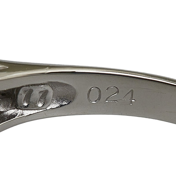Pt900 プラチナ グリーンガーネット0.97ct ダイヤ0.24ct リング 指輪 レディース 14号 【中古】