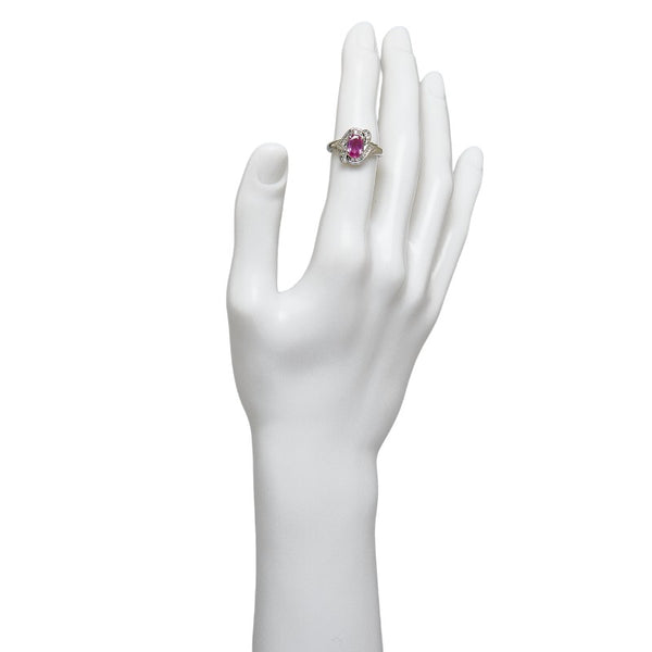 Pt900 プラチナ ピンクサファイア1.40ct ダイヤ0.35ct リング 指輪 レディース 13.5号 【中古】