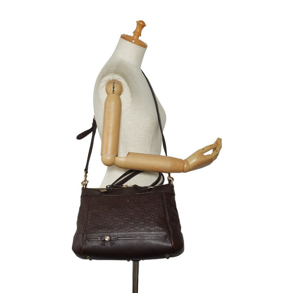 グッチ グッチシマ メイフィア ハンドバッグ ショルダーバッグ2WAY 269894 ブラウン レザー レディース GUCCI 【中古】