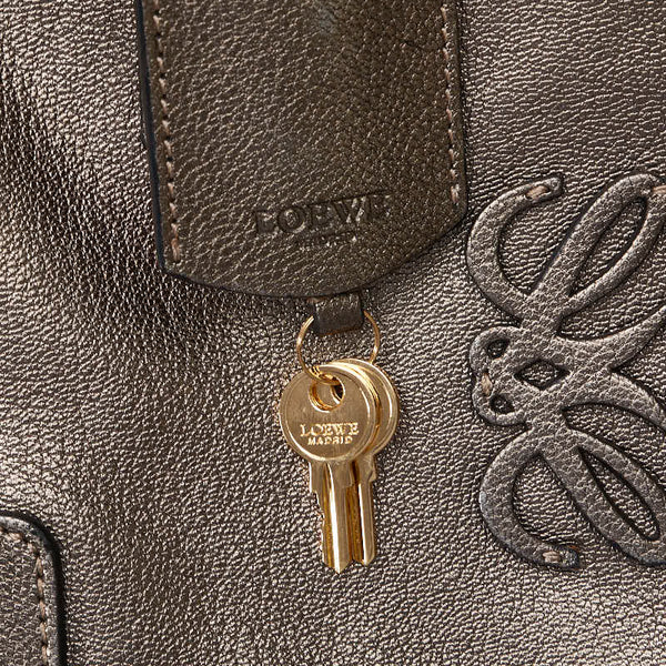 ロエベ アマソナ28 アナグラム ハンドバッグ ゴールド レザー レディース LOEWE 【中古】