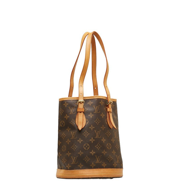 ルイ ヴィトン モノグラム プチ バケットPM トートバッグ ショルダーバッグ M42238 ブラウン PVC レザー レディース LOUIS VUITTON 【中古】