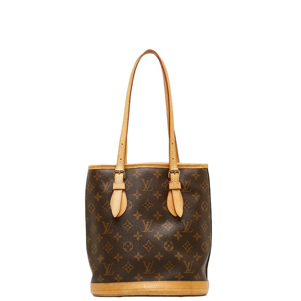 ルイ ヴィトン モノグラム プチ バケットPM トートバッグ ショルダーバッグ M42238 ブラウン PVC レザー レディース LOUIS VUITTON 【中古】