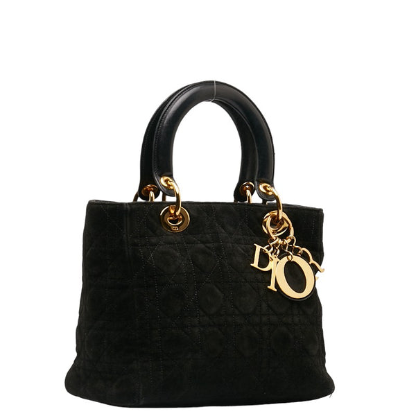 ディオール レディディオール カナージュ ハンドバッグ ブラック スウェード レディース Dior 【中古】