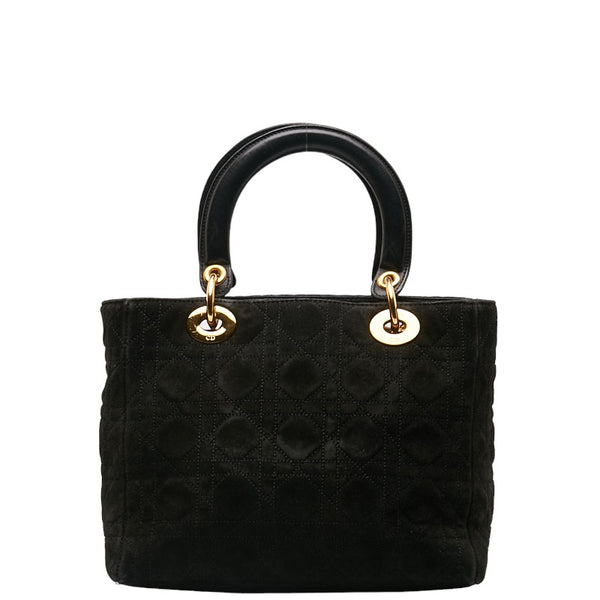 ディオール レディディオール カナージュ ハンドバッグ ブラック スウェード レディース Dior 【中古】