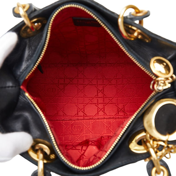 ディオール レディディオール カナージュ ハンドバッグ ブラック スウェード レディース Dior 【中古】