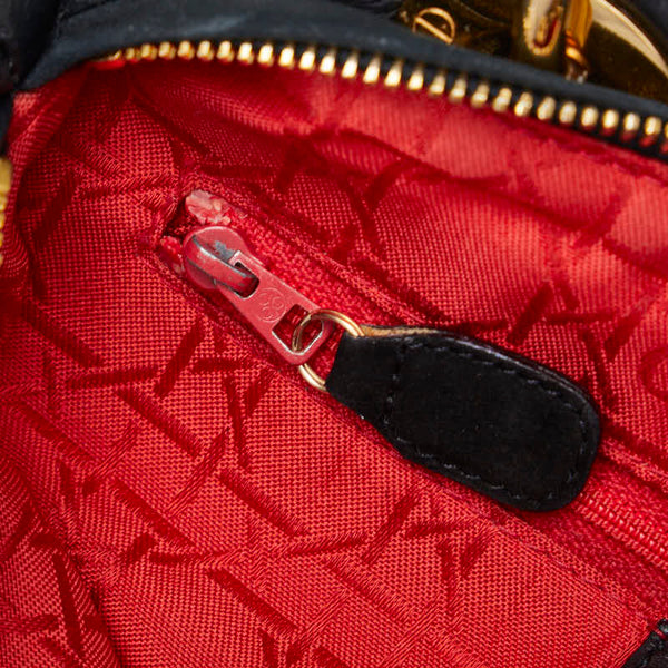 ディオール レディディオール カナージュ ハンドバッグ ブラック スウェード レディース Dior 【中古】