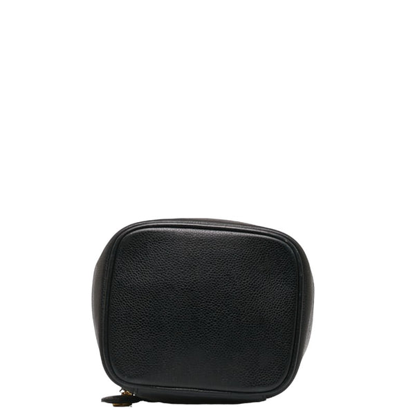 シャネル デカココマーク ハンドバッグ バニティバッグ ヴァニティバッグ ブラック キャビアスキン レディース CHANEL 【中古】