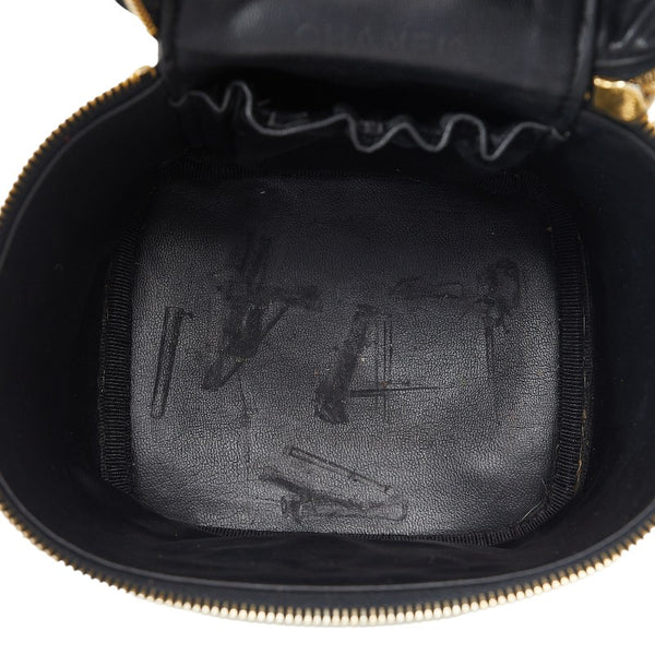 シャネル デカココマーク ハンドバッグ バニティバッグ ヴァニティバッグ ブラック キャビアスキン レディース CHANEL 【中古】