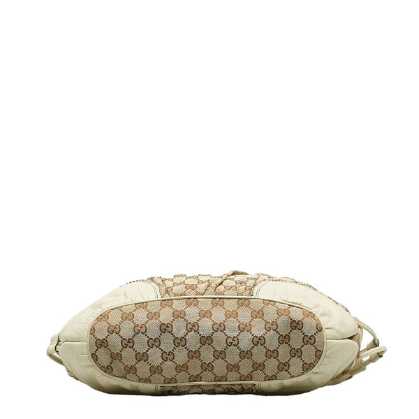 グッチ ディアマンテ スーキー ハンドバッグ トートバッグ 247902 ベージュ ホワイト キャンバス レザー レディース GUCCI 【中古】