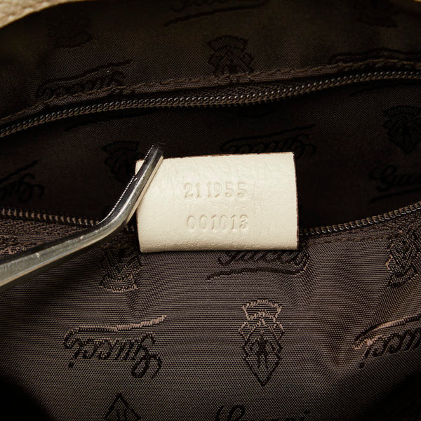 グッチ ディアマンテ スーキー ハンドバッグ トートバッグ 247902 ベージュ ホワイト キャンバス レザー レディース GUCCI 【中古】