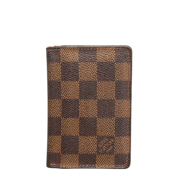 ルイ ヴィトン ダミエ エベヌ オーガナイザードゥポッシュ カードケース N63145 ブラウン PVC レザー レディース LOUIS VUITTON 【中古】