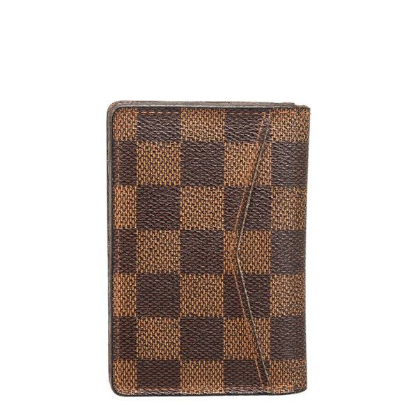 ルイ ヴィトン ダミエ エベヌ オーガナイザードゥポッシュ カードケース N63145 ブラウン PVC レザー レディース LOUIS VUITTON 【中古】