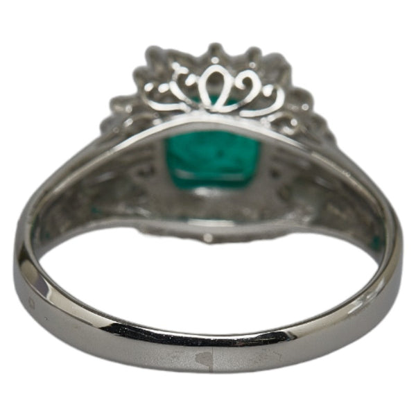 Pt900 プラチナ エメラルド1.219ct ダイヤ0.40ct エメラルドカット リング 指輪 レディース 11号 【中古】