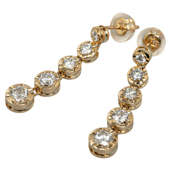 K18YG イエローゴールド ダイヤ1.02ct ピアス レディース 【中古】