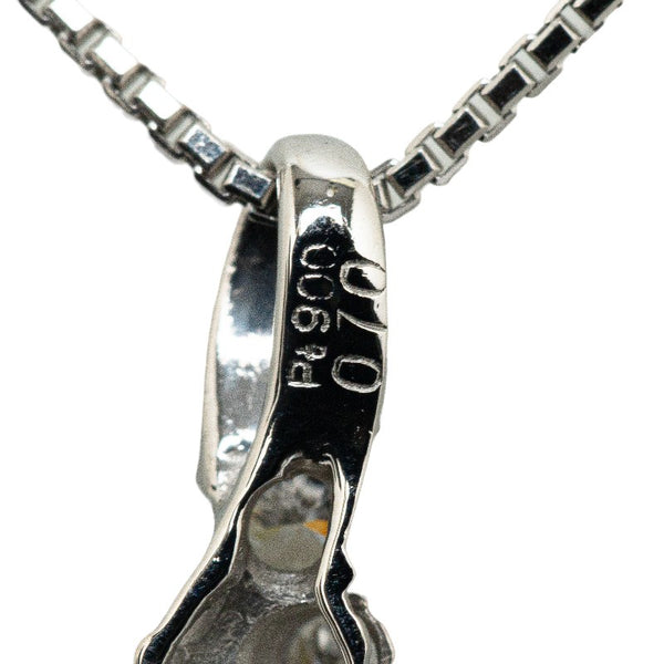 Pt900 プラチナ Pt850 プラチナ ダイヤ0.70ct エッジ ネックレス レディース 【中古】