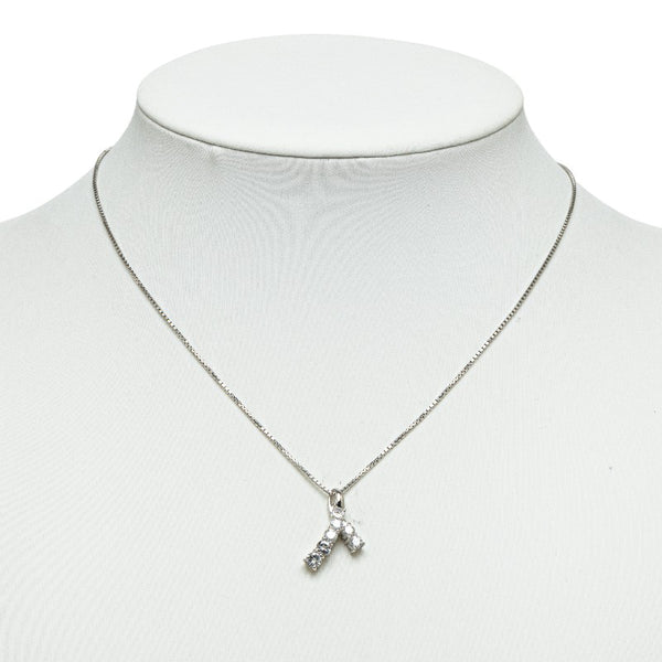 Pt900 プラチナ Pt850 プラチナ ダイヤ0.70ct エッジ ネックレス レディース 【中古】
