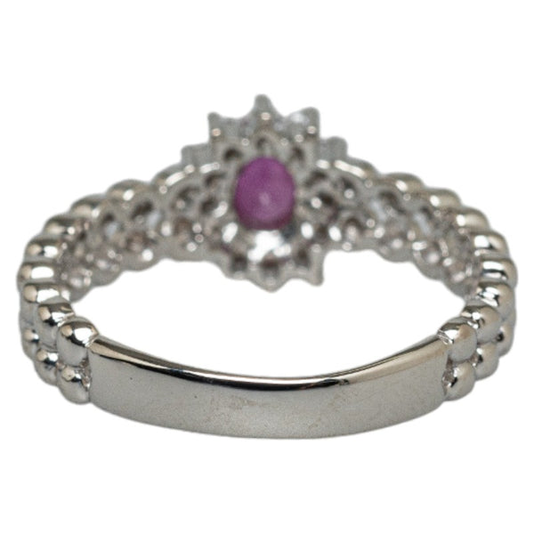 Pt850 プラチナ ルビー0.40ct ダイヤ0.10ct リング 指輪 レディース 11号 【中古】