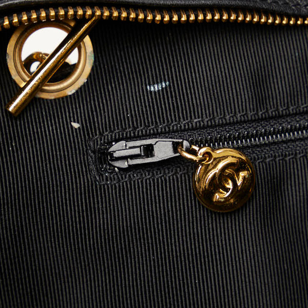 シャネル ココマーク チェーン ショルダーバッグ ブラック キャビアスキン レディース CHANEL 【中古】