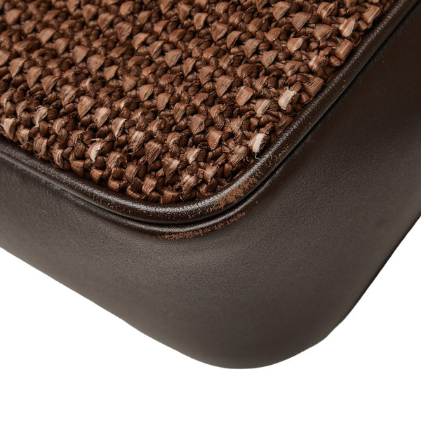 サンローラン ルー YSLロゴ カサンドラ タッセル 斜め掛け ショルダーバッグ 612542 ブラウン ラフィア レザー レディース SAINT LAURENT 【中古】