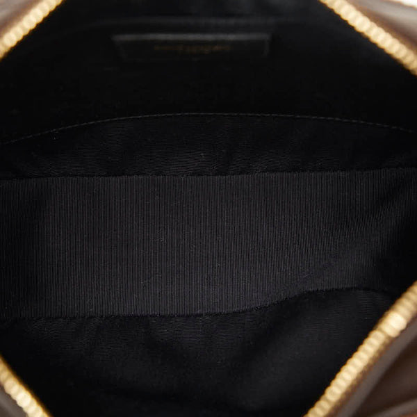 サンローラン ルー YSLロゴ カサンドラ タッセル 斜め掛け ショルダーバッグ 612542 ブラウン ラフィア レザー レディース SAINT LAURENT 【中古】