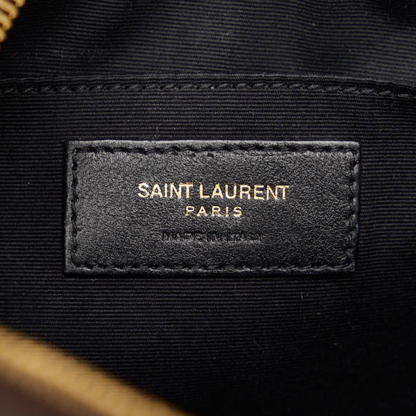 サンローラン ルー YSLロゴ カサンドラ タッセル 斜め掛け ショルダーバッグ 612542 ブラウン ラフィア レザー レディース SAINT LAURENT 【中古】