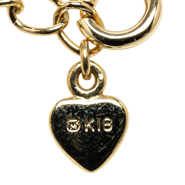 ミキモト K18YG イエローゴールド ダイヤ0.07ct クローバーモチーフ ペンダントネックレス レディース MIKIMOTO 【中古】