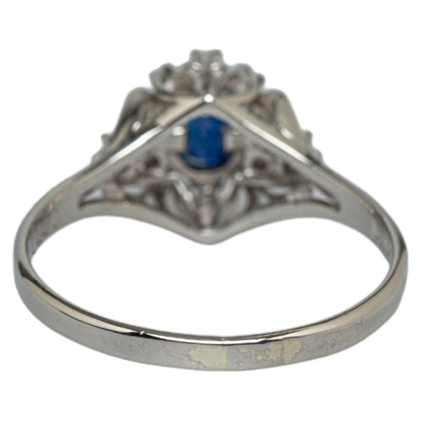 Pt900 プラチナ サファイア0.77ct ダイヤ0.11ct リング 指輪 レディース 15号 【中古】