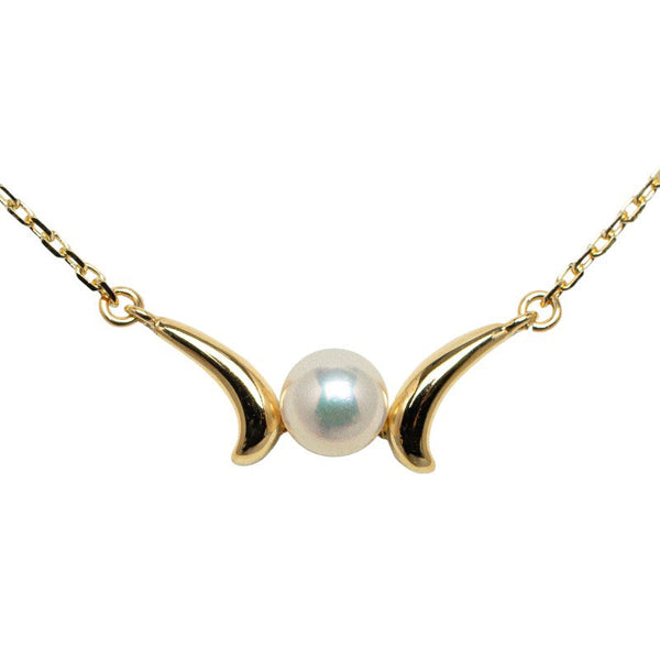 ミキモト K18YG イエローゴールド アコヤパール5.6mm 一粒 ネックレス レディース MIKIMOTO 【中古】