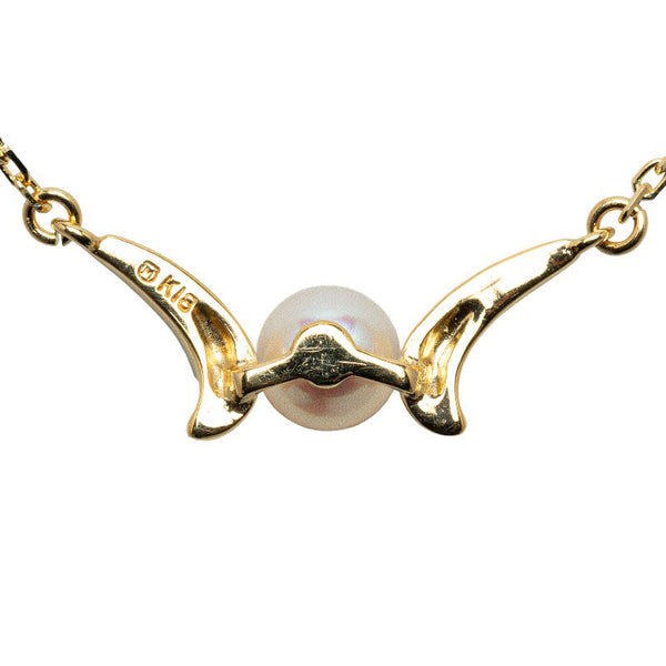 ミキモト K18YG イエローゴールド アコヤパール5.6mm 一粒 ネックレス レディース MIKIMOTO 【中古】