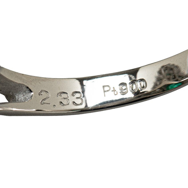 Pt900 プラチナ エメラルド2.33ct ダイヤ1.73ct リング 指輪 レディース 16号 【中古】