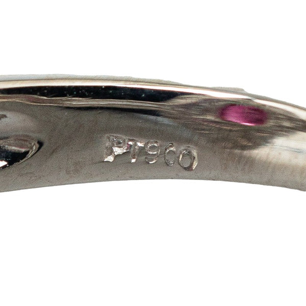 Pt900 プラチナ ルビー1.83ct ダイヤ0.76ct オーバル リング 指輪 レディース 7.5号 【中古】