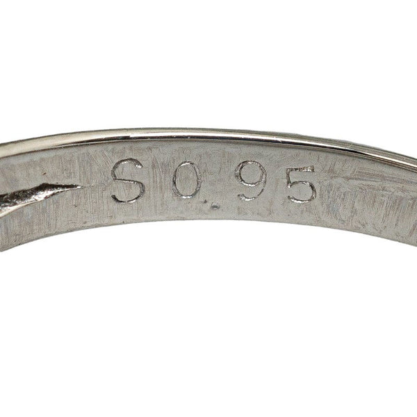 Pt900 プラチナ サファイア0.95ct ダイヤ0.19ct オーバル リング 指輪 レディース 8号 【中古】