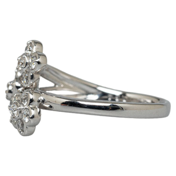 ポンテヴェキオ K18WG ホワイトゴールド ダイヤ0.34ct 花 フラワー リング 指輪 レディース Ponte Vecchio 11号 【中古】